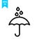 Raindrop above umbrella icon design vector illustration