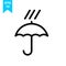 Raindrop above umbrella icon design vector illustration