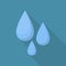 Raindrop icon, flat style