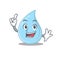 Raindrop mascot character design with one finger gesture