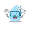 Raindrop mascot design concept wearing diving glasses