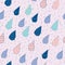 Raindrops Vector Seamless Pattern. Handdrawn.