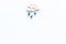 Rainfall forecast concept. Weather icons. Rainy cloud on white background top view copy space