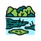 rainforest land color icon vector illustration