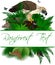 Rainforest Summer Tropical Leaves Wildlife Vector Design with giant atlas moth, bearded pig and philippine eagle with monkey