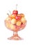 Rainier Cherries In Glass Dish Isolated