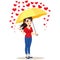 Raining Hearts Umbrella