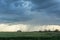 Raining landscape, Rural landscape, rain over the wheat field