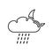 raining night icon. Element of Whether for mobile concept and web apps icon. Outline, thin line icon for website design and