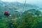 Raining at The Sun Moon Lake Ropeway , the scenic gondola cable