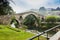 Rains at the old roman stone bridge in Cangas de Onis