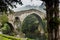 Rains at the old roman stone bridge in Cangas de Onis
