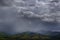 Rainstorm Over Mountains Hills in Springtime Spring Rains