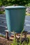 Rainwater tank in a garden