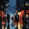 Rainy City Adventure: A Pulp-inspired Painting By Frank Miller