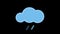 Rainy cloud animation. Cloud with rain. Bouncing cloud symbol. Weather forecast. Raining animation