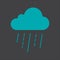 Rainy cloud glyph color icon