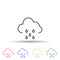 rainy cloud multi color style icon. Simple thin line, outline vector of web icons for ui and ux, website or mobile application