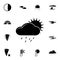 a rainy cloud with the sun icon. Detailed set of weather icons. Premium graphic design. One of the collection icons for websites,