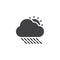 Rainy cloud and sun vector icon