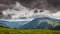 Rainy clouds over the czech mountains