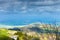 Rainy clouds over green sicilian hills in spring