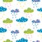 Rainy clouds seamless vector pattern.