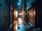 Rainy cyberpunk alley with lone figure