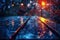 Rainy Cyberpunk Night: Bladerunner Vibes, Neon Reflections, generative ai