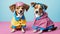 Rainy Day Adventures Celebrating National Dog Appreciation Day with a Playful Dog Raincoat.AI Generated