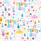 Rainy day fun characters seamless pattern