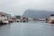 A rainy day in the harbor of Henningsvaer