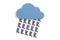 Rainy day icon for wet weather and storm