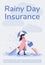 Rainy day insurance poster flat vector template