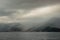 Rainy day.  Montenegro, Adritic Sea, view of Bay of Kotor