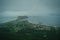 Rainy day view from the Plateforme VitrÃ©e Suspendue, PercÃ©, Quebec, Canada