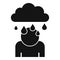 Rainy depression icon, simple style