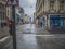 Rainy European, street scene