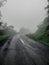 rainy and foggy roads of saputara, india