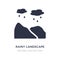 rainy landscape icon on white background. Simple element illustration from Nature concept