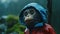 Rainy Monkey: A Cinematic 3d Rendered Portrait In The Jungle