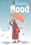 Rainy mood poster flat color vector template