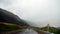 Rainy road in Altai Mountains, Russia