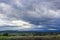 Rainy rural landscape