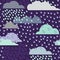 Rainy seamless pattern with clouds