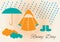 rainy season accessories. Vector illustration decorative design