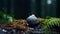 Rainy Shell: A Dark Blue And Green Marine Biology-inspired Celebration Of Nature