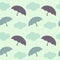 Rainy sky with colorful umbrella seasonal seamless pattern background illustration