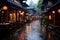 a rainy street in japan