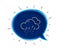 Rainy weather forecast line icon. Clouds with rain sign. Cloudy sky. Vector